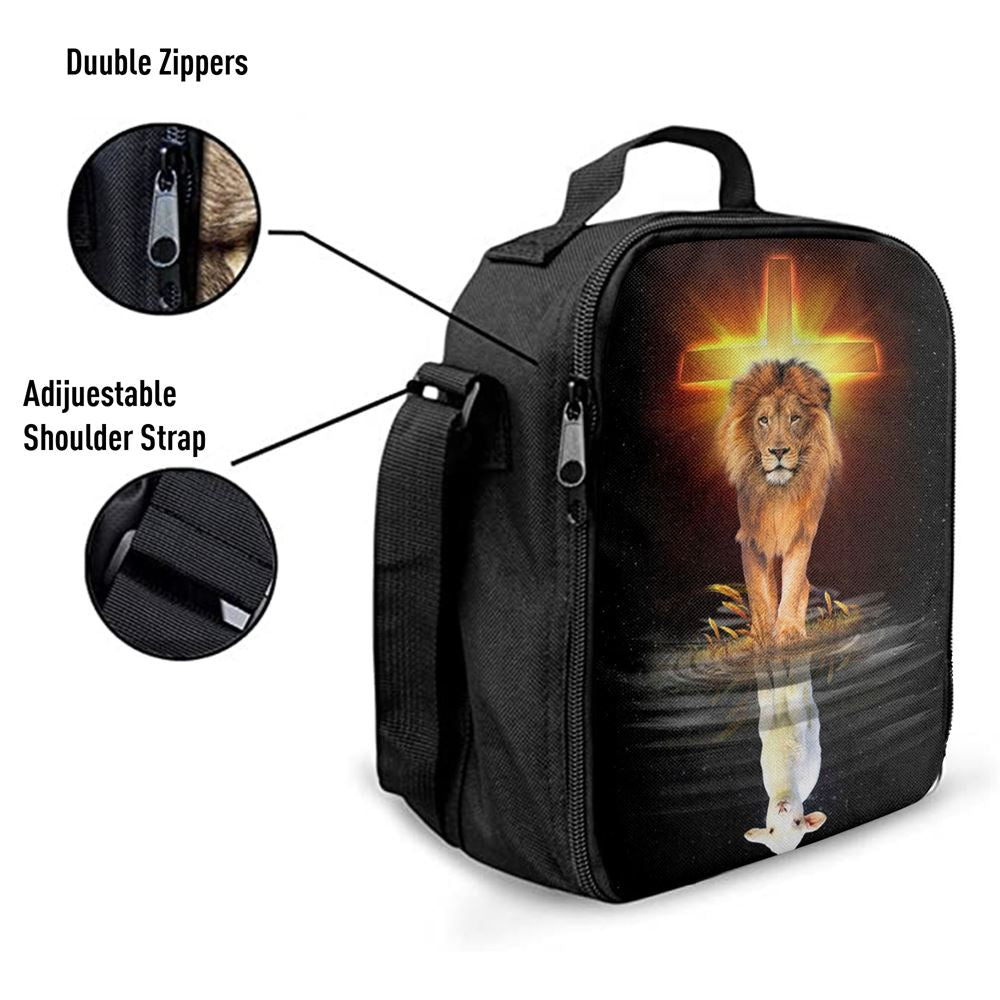 The Lion Of Judah And The Lamb Of God Lunch Bag For Men And Women, Spiritual Christian Lunch Box For School, Work