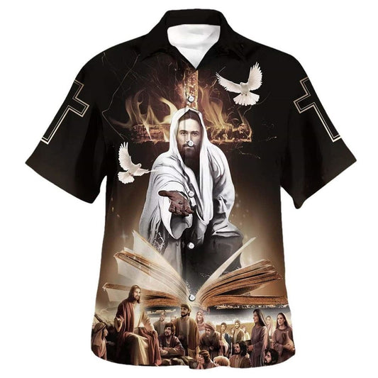 The Lion Of Judah Jesus Reaching Out His Hand Hawaiian Shirt For Men, Christian Hawaiian Shirt, Gift For Christian