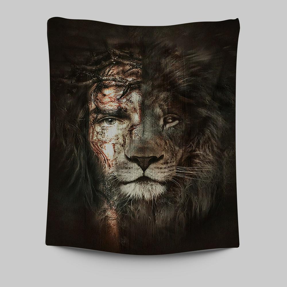 The Lion Of Judah The Perfect Combination Tapestry Wall Art - Bible Verse Tapestry Art - Inspirational Art -  Christian Indoor Wall Tapestries
