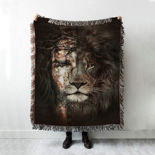 The Lion Of Judah The Perfect Combination Woven Throw Blanket - Bible Verse Woven Blanket Art - Inspirational Art - Christian Home Decor