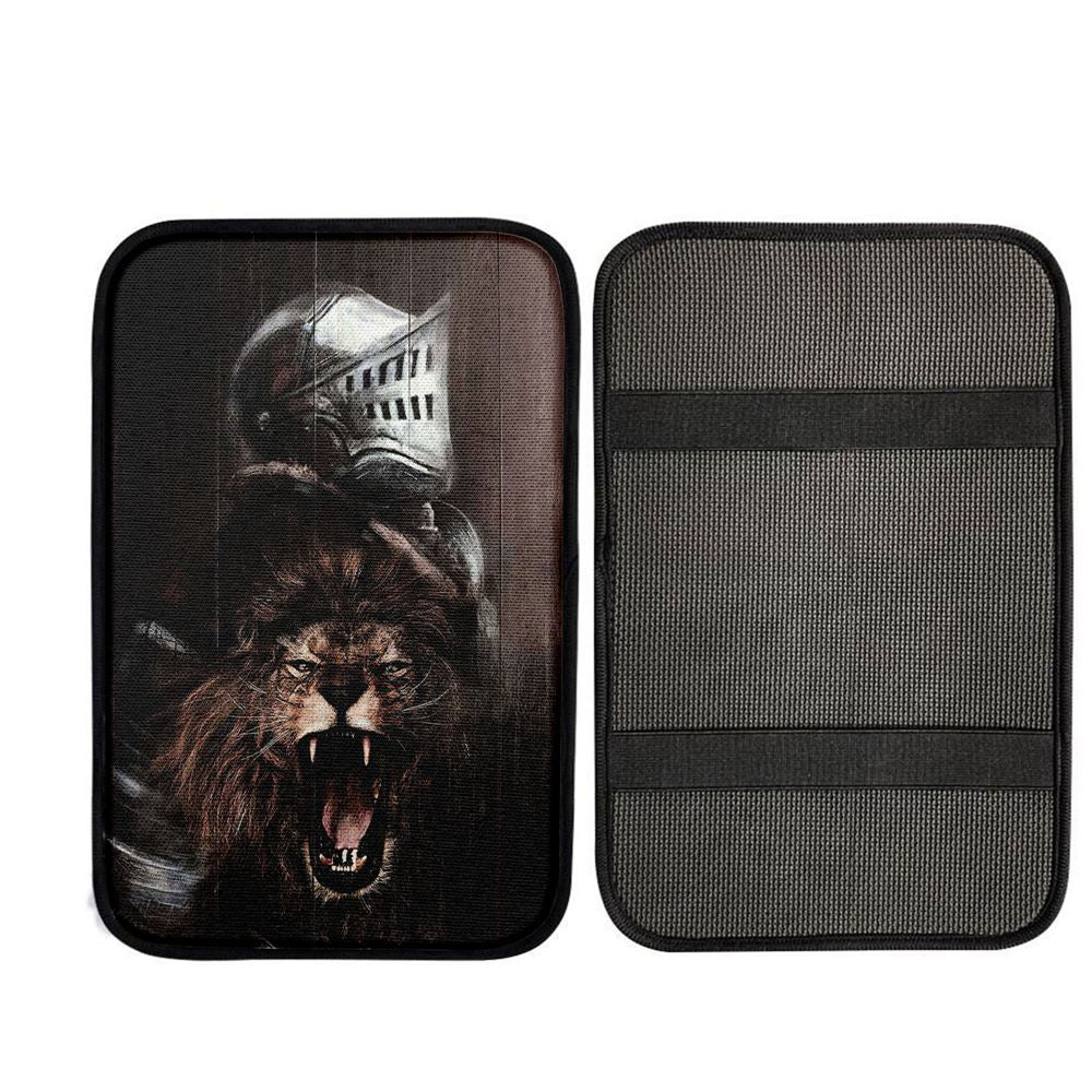 The Lion Of Judah Warrior Of Christ Car Center Console Cover, Bible Verse Car Interior Accessories