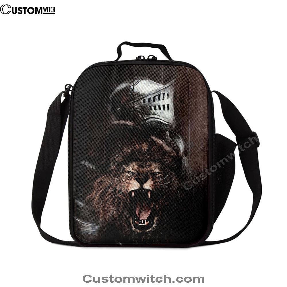 The Lion Of Judah Warrior Of Christ Lunch Bag For Men And Women, Spiritual Christian Lunch Box For School, Work