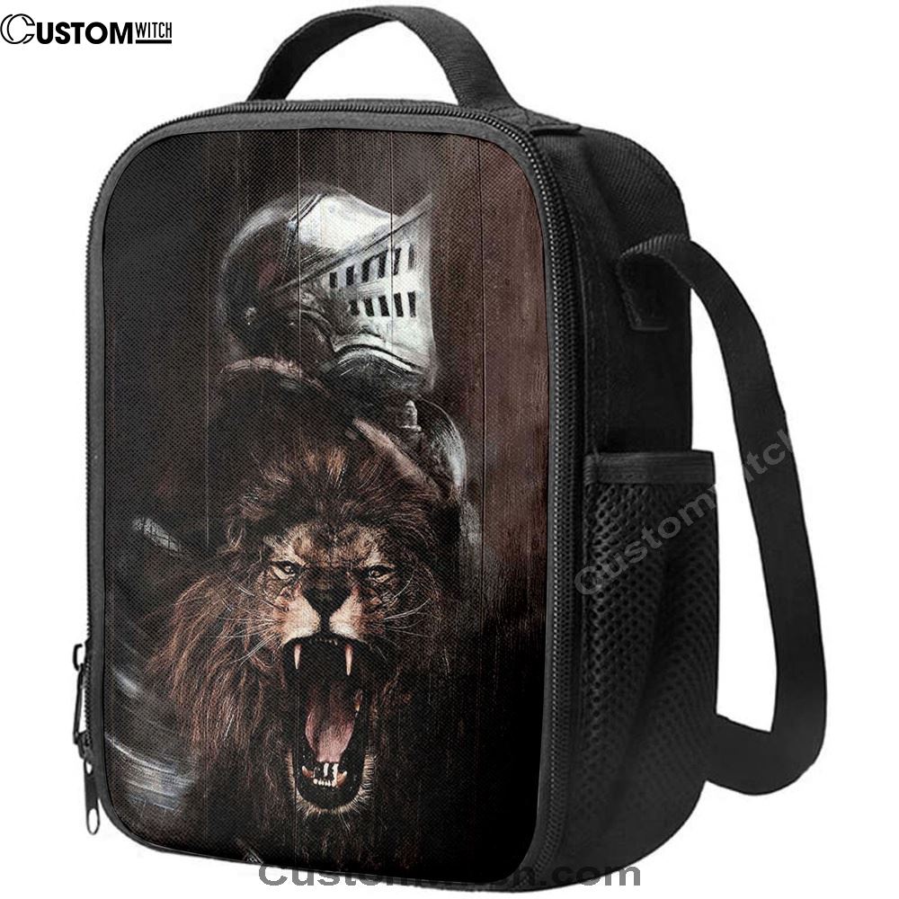 The Lion Of Judah Warrior Of Christ Lunch Bag For Men And Women, Spiritual Christian Lunch Box For School, Work