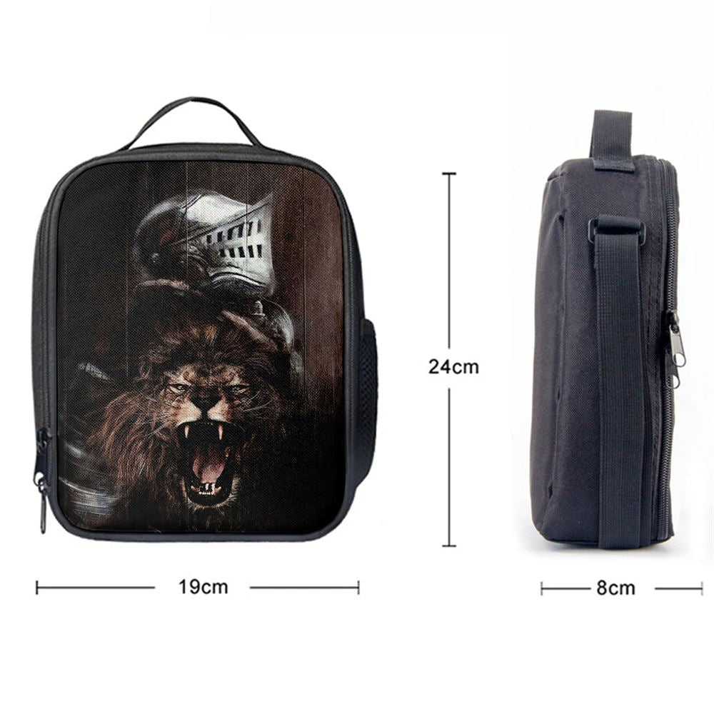 The Lion Of Judah Warrior Of Christ Lunch Bag For Men And Women, Spiritual Christian Lunch Box For School, Work