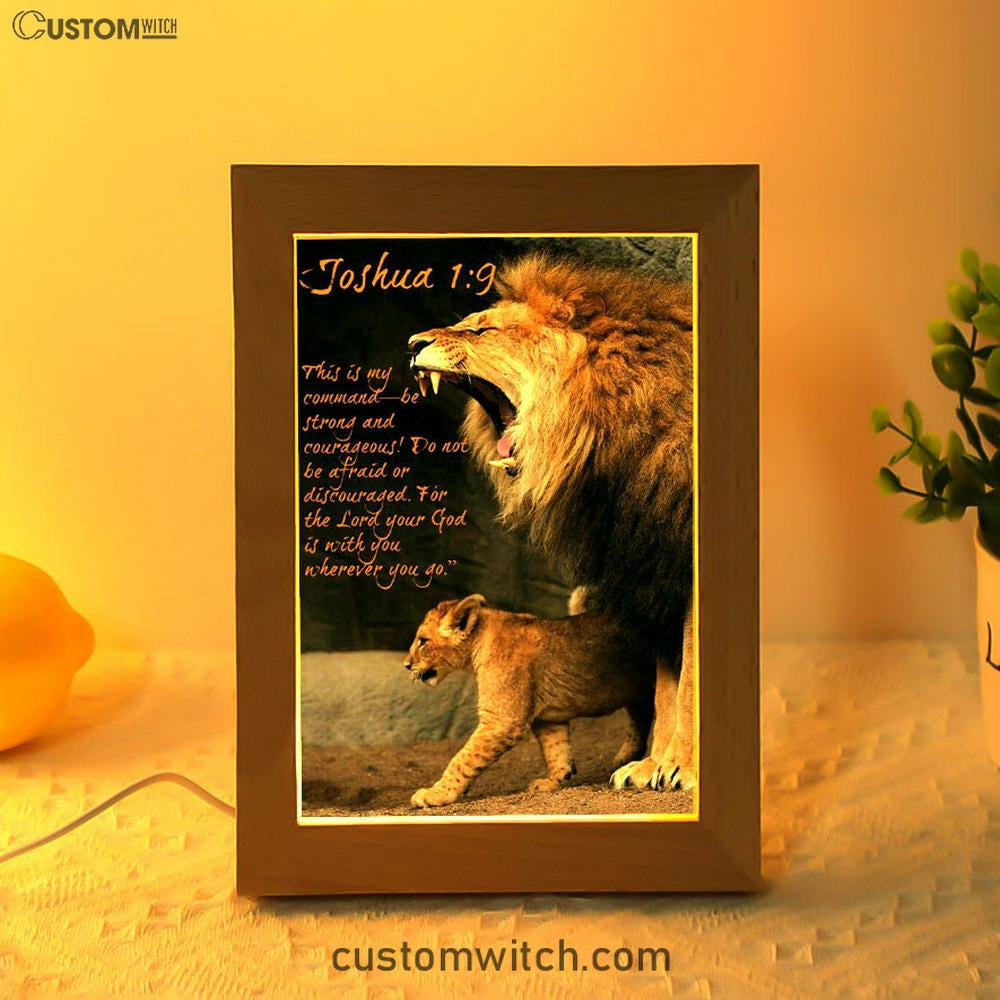 The Lion This Is My Command Frame Lamp Prints - Lion Frame Lamp Art - Christian Inspirational Frame Lamp