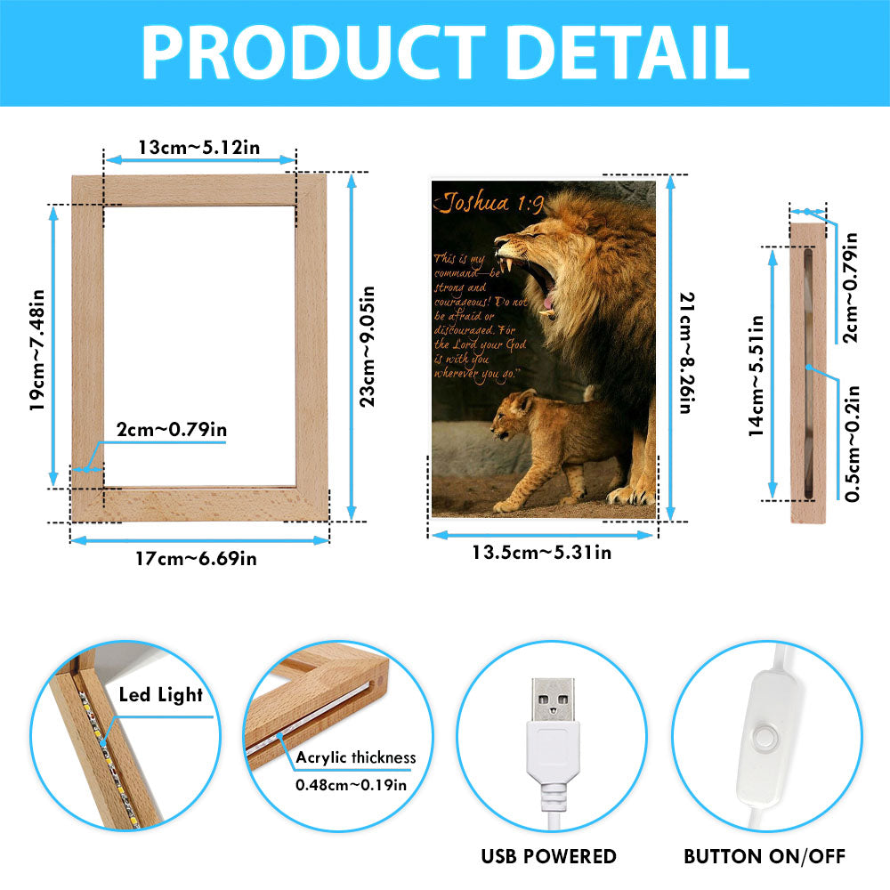 The Lion This Is My Command Frame Lamp Prints - Lion Frame Lamp Art - Christian Inspirational Frame Lamp