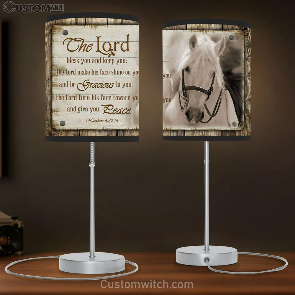 The Lord Bless You And Keep You Horse Farmhouse Lamb Gift Table Lamb - Christian Lamb Gift Decor - Scripture Table Lamb Prints