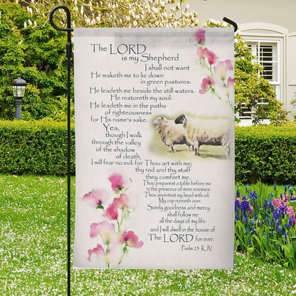 The Lord Is My Shepherd Flag, Christian's Flag, Garden Decor, Garden Flag Stand, Christian Flag, Scripture Flag, Garden Banner