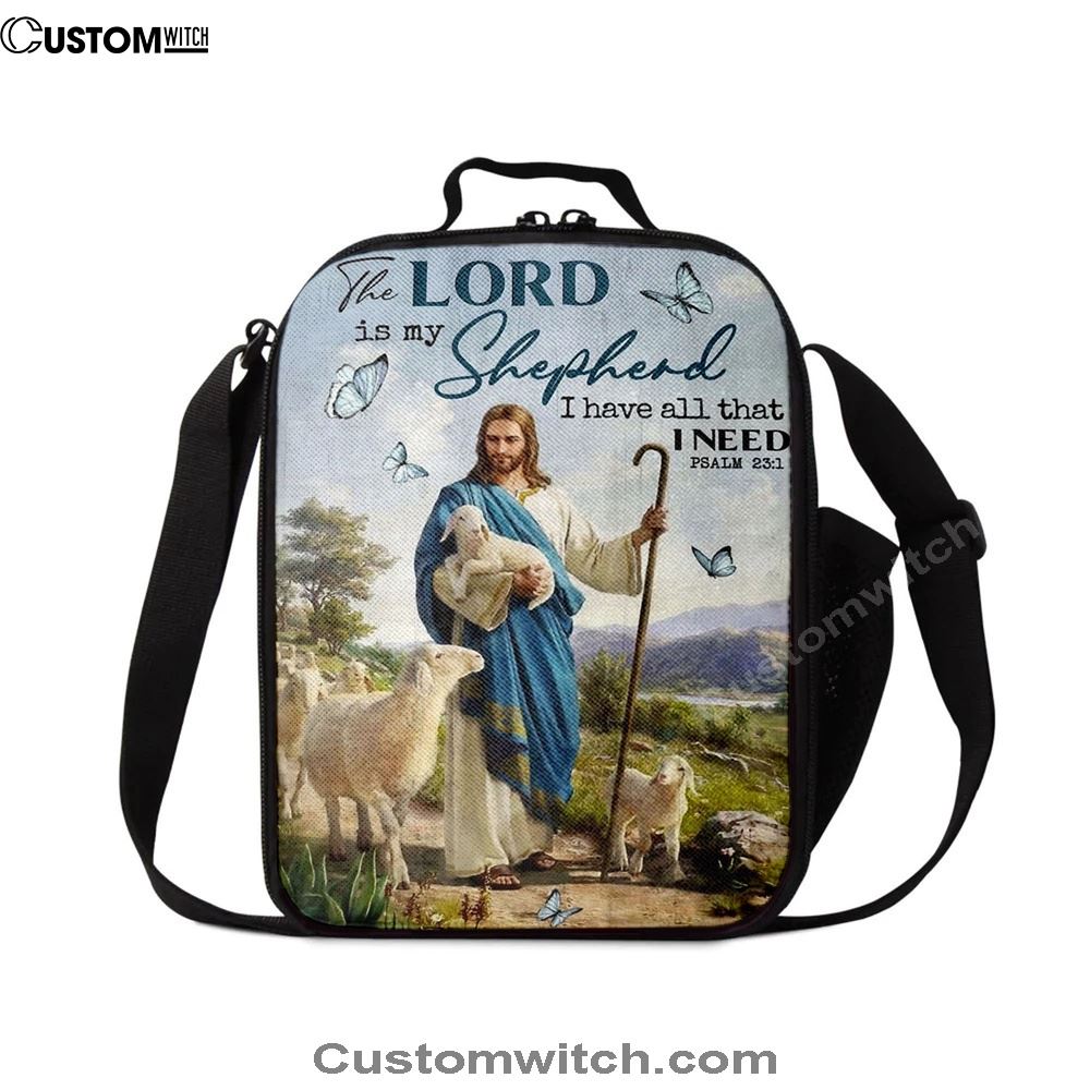 The Lord Is My Shepherd I Have All That I Need Walking With Lambs Jesus Lunch Bag For Men And Women, Spiritual Christian Lunch Box For School, Work