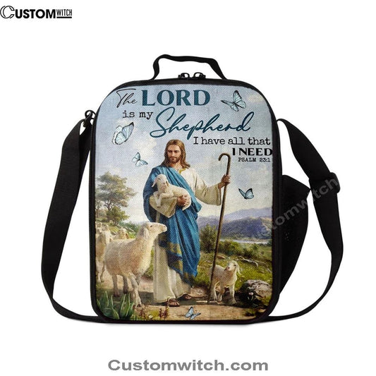 The Lord Is My Shepherd I Have All That I Need Walking With Lambs Jesus Lunch Bag For Men And Women, Spiritual Christian Lunch Box For School, Work