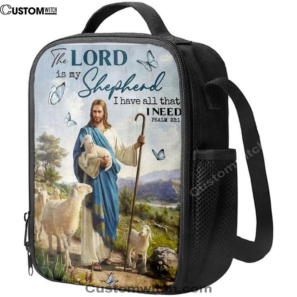 The Lord Is My Shepherd I Have All That I Need Walking With Lambs Jesus Lunch Bag For Men And Women, Spiritual Christian Lunch Box For School, Work