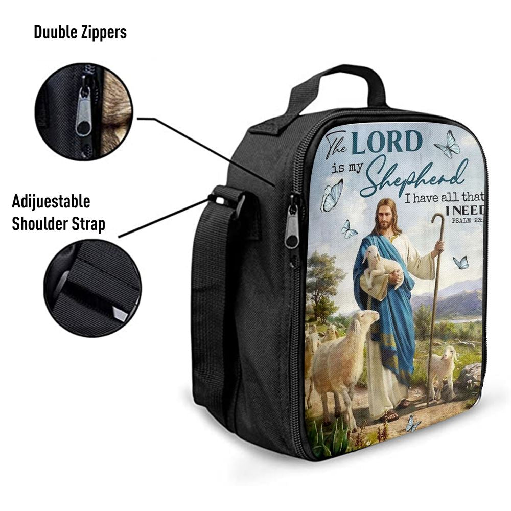 The Lord Is My Shepherd I Have All That I Need Walking With Lambs Jesus Lunch Bag For Men And Women, Spiritual Christian Lunch Box For School, Work