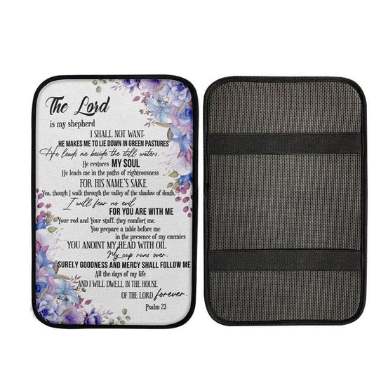 The Lord Is My Shepherd Psalm 23 Car Center Console Cover, Christian Car Interior Accessories