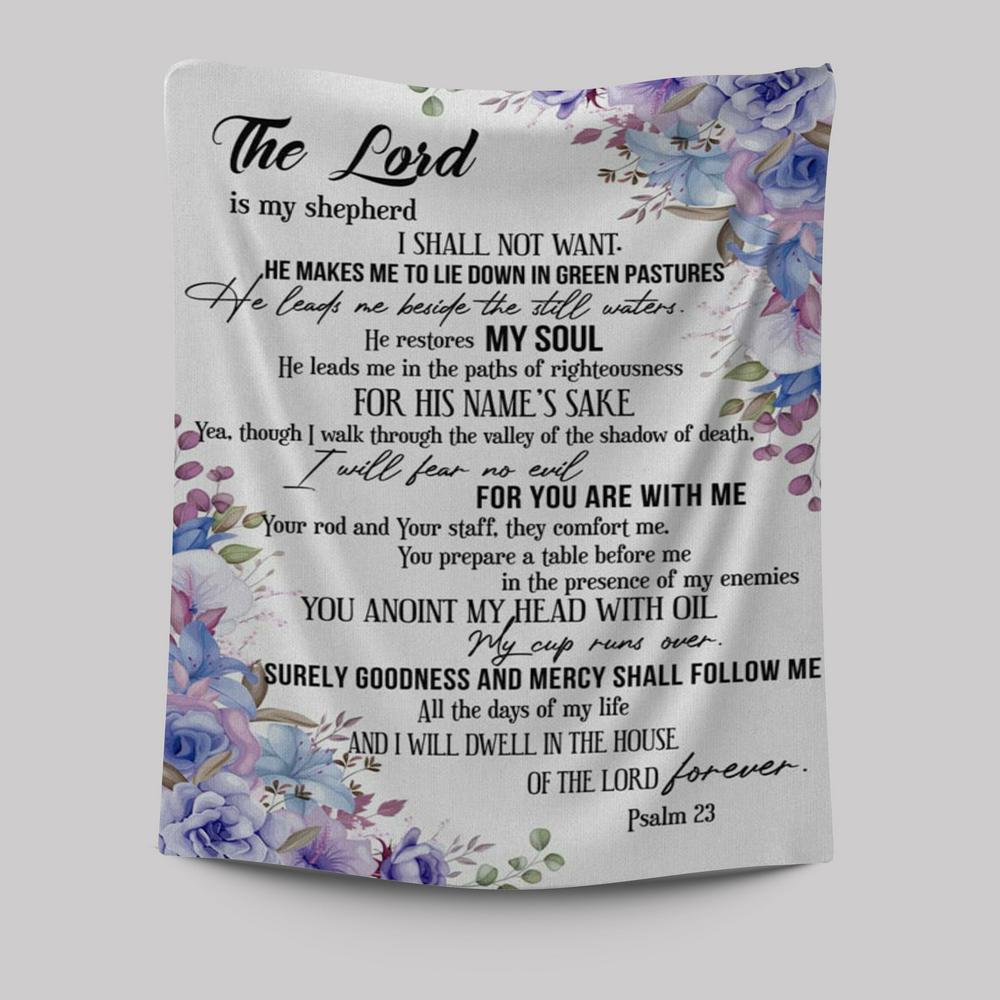 The Lord Is My Shepherd Psalm 23 Tapestry Prints - Bible Verse Wall Decor - Scripture Wall Art