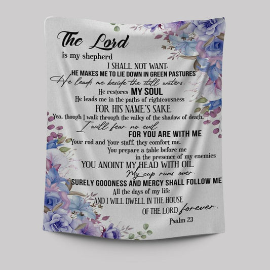 The Lord Is My Shepherd Psalm 23 Tapestry Prints - Bible Verse Wall Decor - Scripture Wall Art