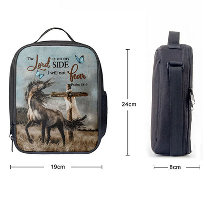 The Lord Is On My Side Horse Cross Lunch Bag For Men And Women, Spiritual Christian Lunch Box For School, Work