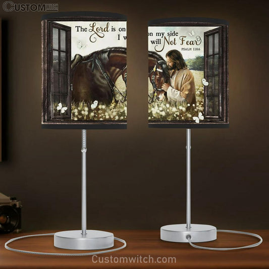 The Lord Is On My Side I Will Not Fear Table Lamb Jesus And Horse Table Lamb Prints - Christian Lamb Gift - Religious Home Decor