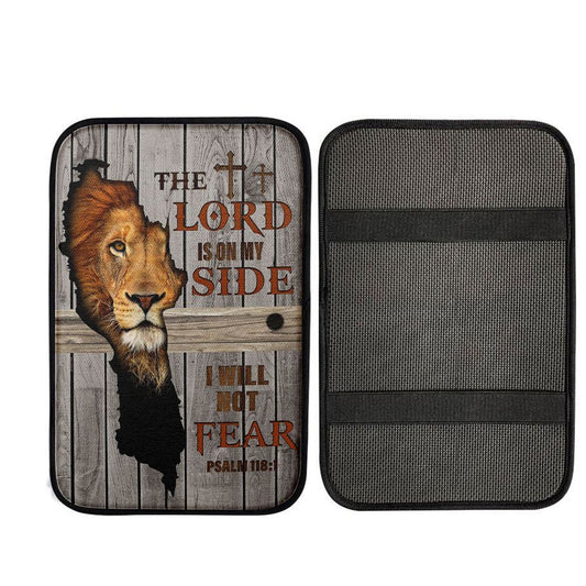 The Lord Is On My Side I Will Not Fear Car Center Console Cover, Christian Car Interior Accessories