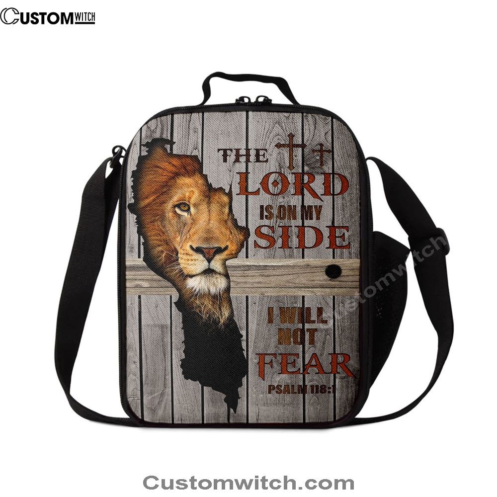 The Lord Is On My Side I Will Not Fear Lunch Bag For Men And Women, Spiritual Christian Lunch Box For School, Work