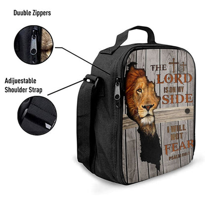 The Lord Is On My Side I Will Not Fear Lunch Bag For Men And Women, Spiritual Christian Lunch Box For School, Work