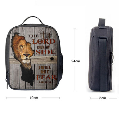 The Lord Is On My Side I Will Not Fear Lunch Bag For Men And Women, Spiritual Christian Lunch Box For School, Work