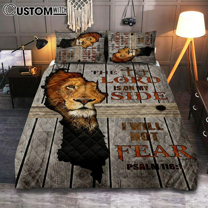 The Lord Is On My Side I Will Not Fear Quilt Bedding Set Bedroom - Christian Cover Twin Bedding Quilt Bedding Set - Religious Quilt Bedding Set Prints