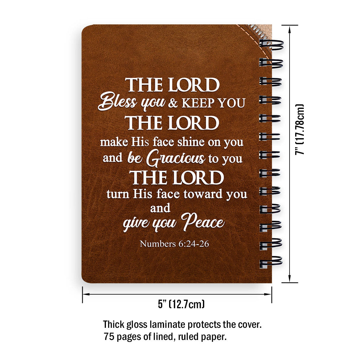 The Lord Make His face Shine On You And Be Gracious To You Personalized Sunflower Spiral Journal, Christian Art Gifts Journal