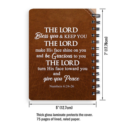 The Lord Make His face Shine On You And Be Gracious To You Personalized Sunflower Spiral Journal, Christian Art Gifts Journal