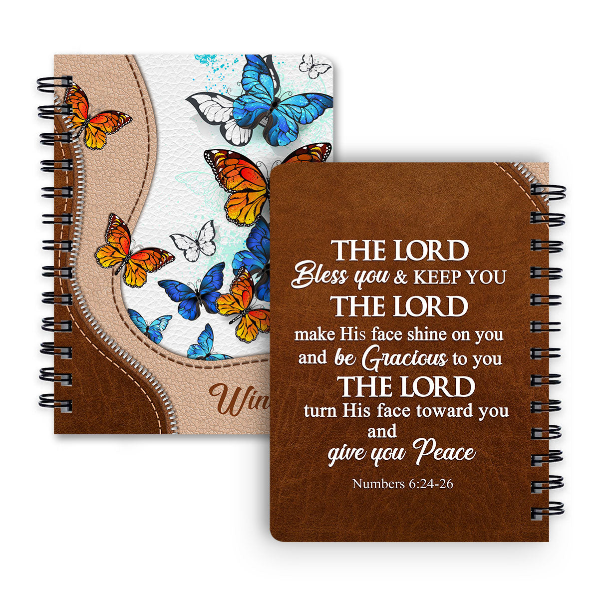 The Lord Make His face Shine On You And Be Gracious To You Personalized Sunflower Spiral Journal, Christian Art Gifts Journal
