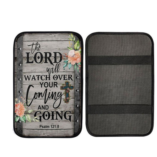 The Lord Will Watch Over Your Coming And Going Psalm 1218 Car Center Console Cover, Religious Car Interior Accessories