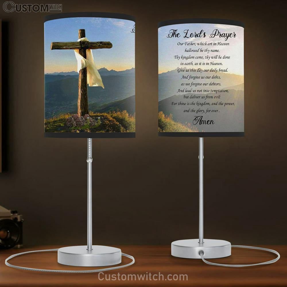The Lord's Prayer Table Lamb Print - Christian Table Lamb Gift - Christian Bedroom Decor