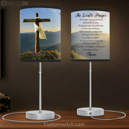 The Lord's Prayer Table Lamb Print - Christian Table Lamb Gift - Christian Bedroom Decor