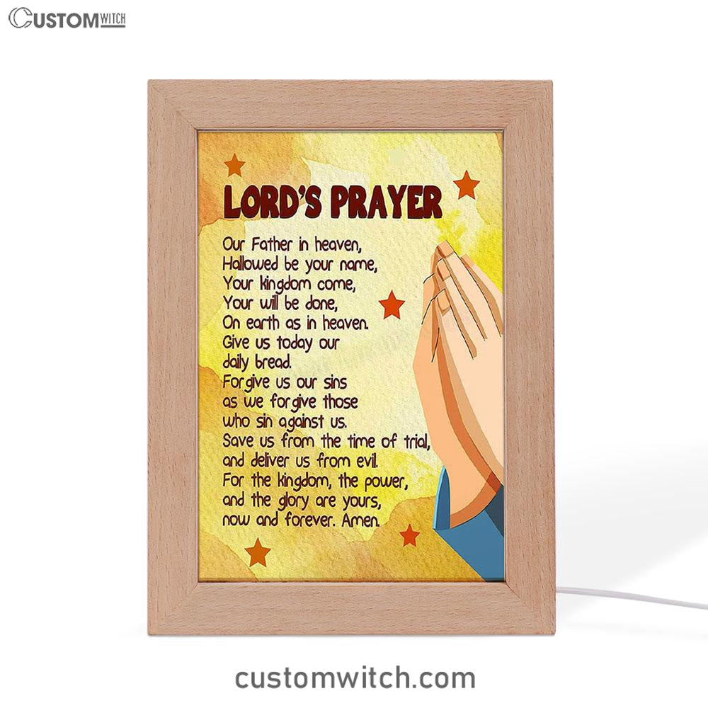 The Lord's Prayer Kid's Scripture Art Print - Christian Night Light Decor