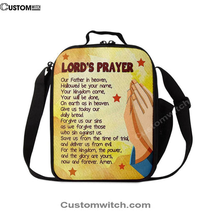 The Lord's Prayer Kid's Scripture Lunch Bag For Men And Women Print, Spiritual Christian Lunch Box For School, Work