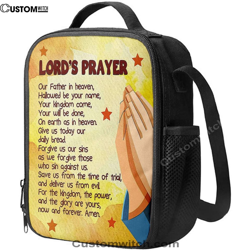 The Lord's Prayer Kid's Scripture Lunch Bag For Men And Women Print, Spiritual Christian Lunch Box For School, Work