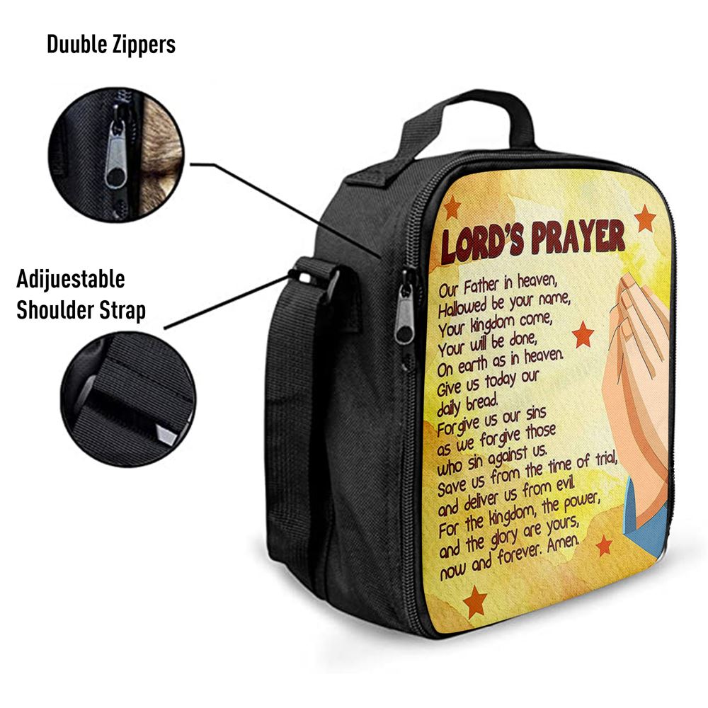 The Lord's Prayer Kid's Scripture Lunch Bag For Men And Women Print, Spiritual Christian Lunch Box For School, Work