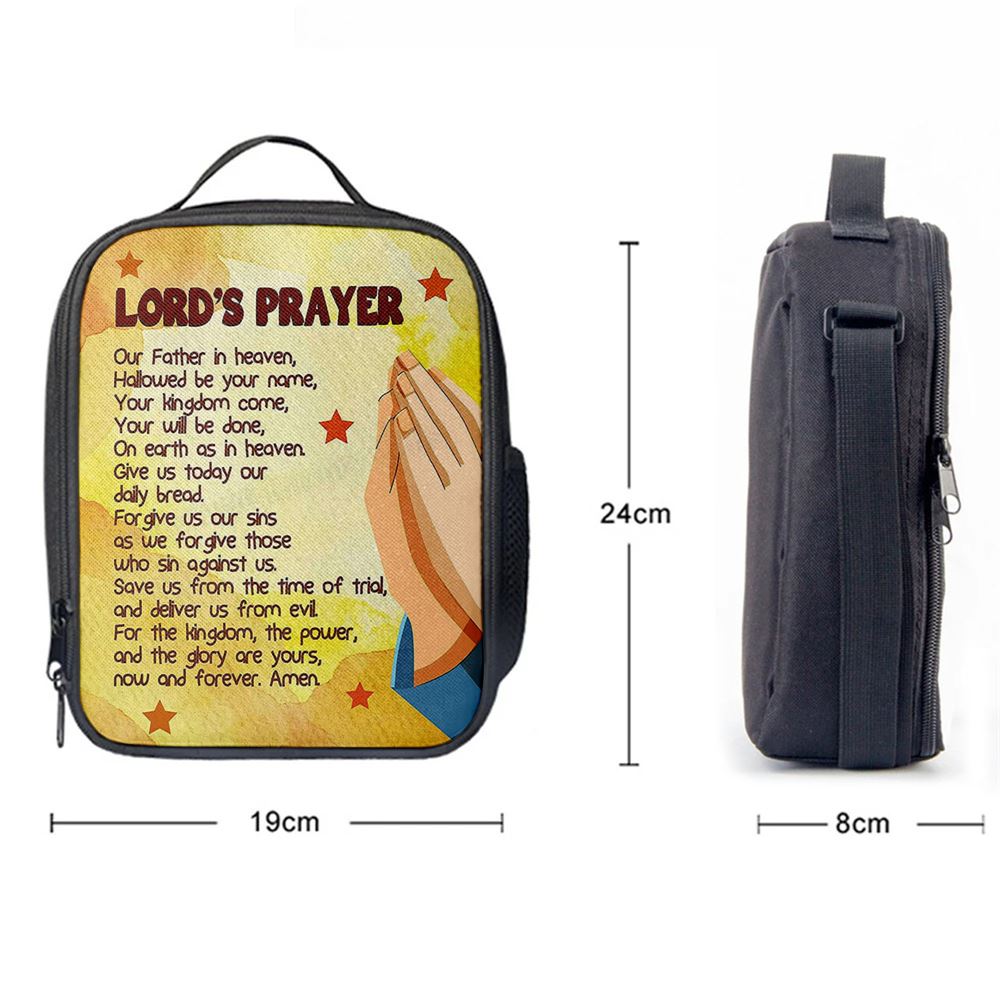 The Lord's Prayer Kid's Scripture Lunch Bag For Men And Women Print, Spiritual Christian Lunch Box For School, Work