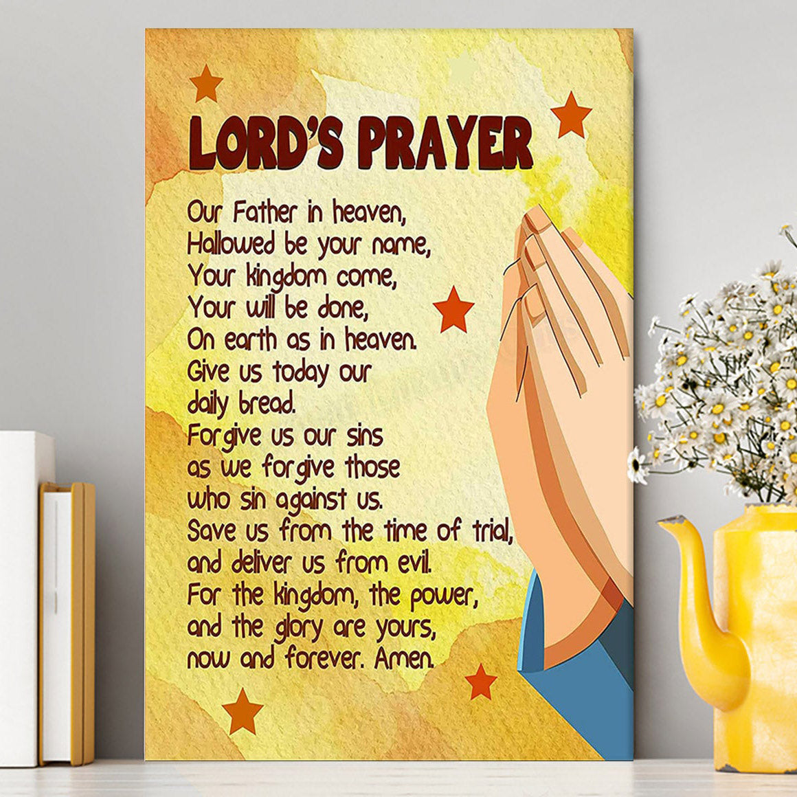 The Lord's Prayer Kid's Scripture Wall Art Print - Christian Canvas Wall Art Decor
