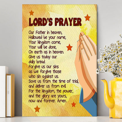 The Lord's Prayer Kid's Scripture Wall Art Print - Christian Canvas Wall Art Decor