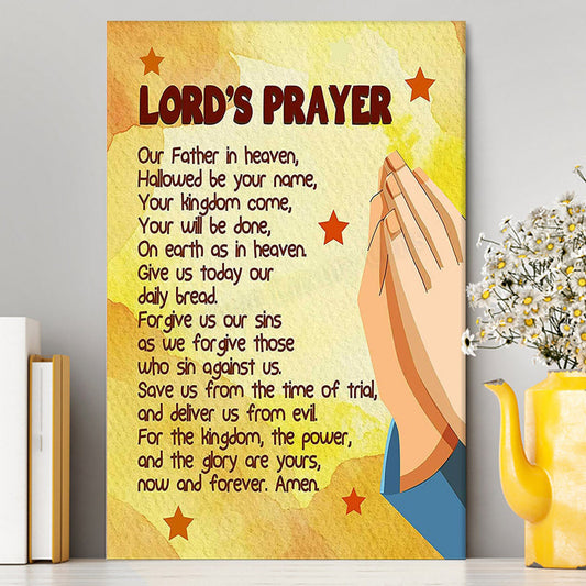 The Lord's Prayer Kid's Scripture Wall Art Print - Christian Canvas Wall Art Decor