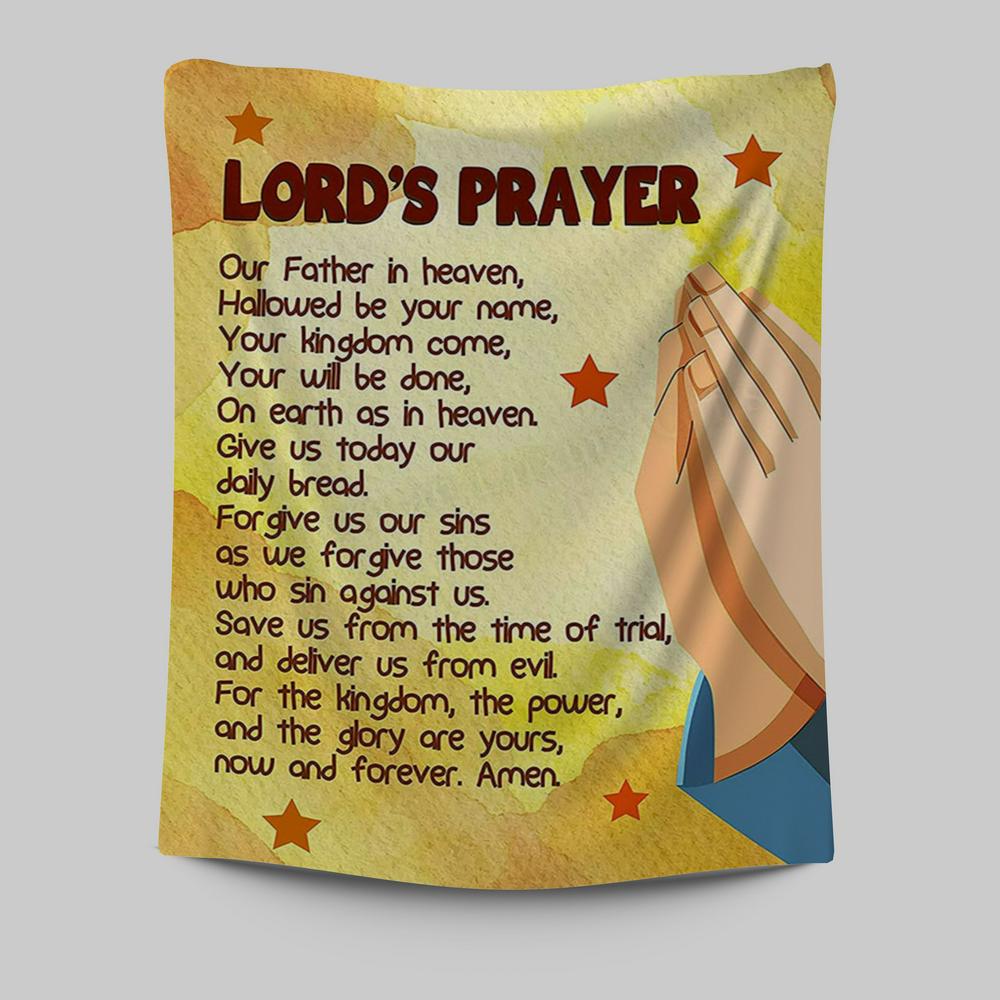 The Lord's Prayer Kid's Scripture Wall Art Print - Christian Tapestries Wall Art Decor