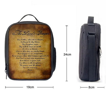 The Lord's Prayer Matthew 6 9 13 Brown Lunch Bag For Men And Women, Spiritual Christian Lunch Box For School, Work