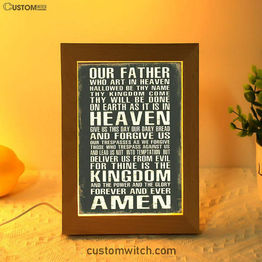 The Lords Prayer Art - Our Father Who Art In Heaven - Christian Night Light Decor