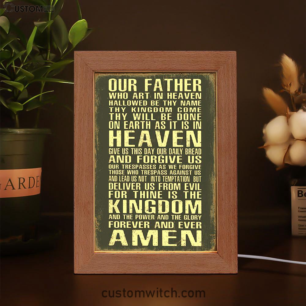The Lords Prayer Art - Our Father Who Art In Heaven - Christian Night Light Decor