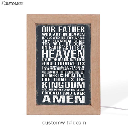The Lords Prayer Art - Our Father Who Art In Heaven - Christian Night Light Decor
