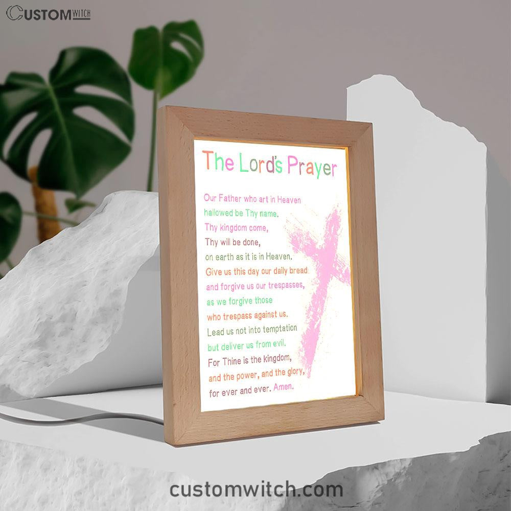 The Lords Prayer Bible Verse Art - Christian Gifts For Toddler Or Baby Boys Bedroom - Christian Night Light Decor