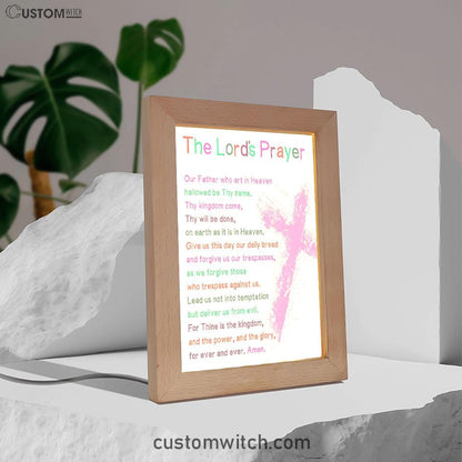 The Lords Prayer Bible Verse Art - Christian Gifts For Toddler Or Baby Boys Bedroom - Christian Night Light Decor