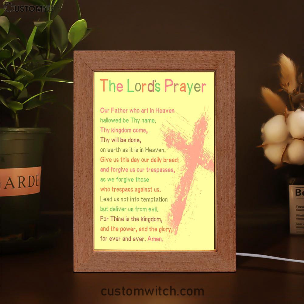 The Lords Prayer Bible Verse Art - Christian Gifts For Toddler Or Baby Boys Bedroom - Christian Night Light Decor