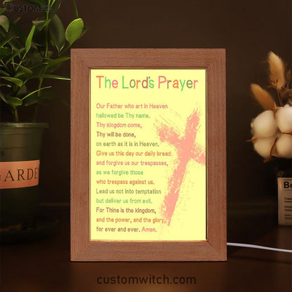 The Lords Prayer Bible Verse Art - Christian Gifts For Toddler Or Baby Boys Bedroom - Christian Night Light Decor