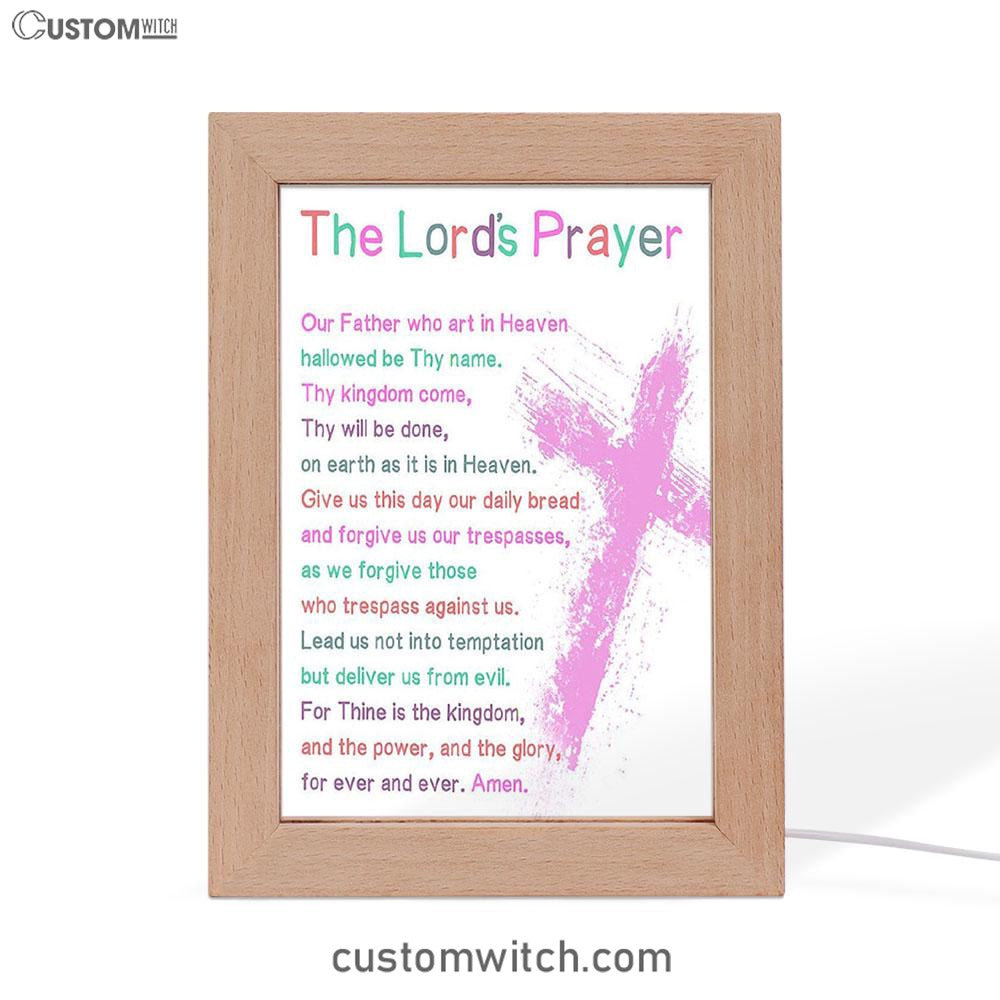 The Lords Prayer Bible Verse Art - Christian Gifts For Toddler Or Baby Boys Bedroom - Christian Night Light Decor